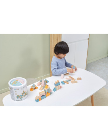 Viga PolarB Drewniane Klocki Bloki Miejskie 50 elementów Montessori