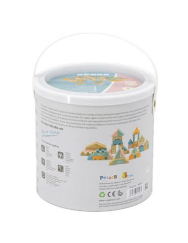 Viga PolarB Drewniane Klocki Bloki Miejskie 50 elementów Montessori