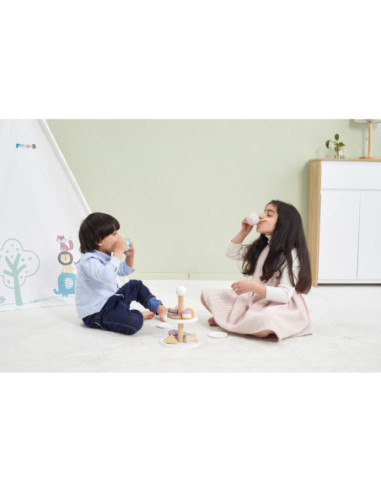 Viga PolarB Patera drewniana z Babeczkami Ciasteczkami Kawą zestaw 15 akc