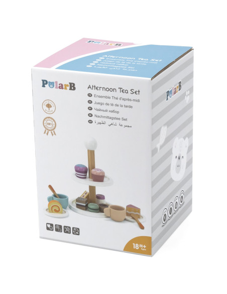 Viga PolarB Patera drewniana z Babeczkami Ciasteczkami Kawą zestaw 15 akc