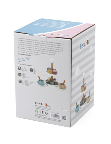 Viga PolarB Patera drewniana z Babeczkami Ciasteczkami Kawą zestaw 15 akc