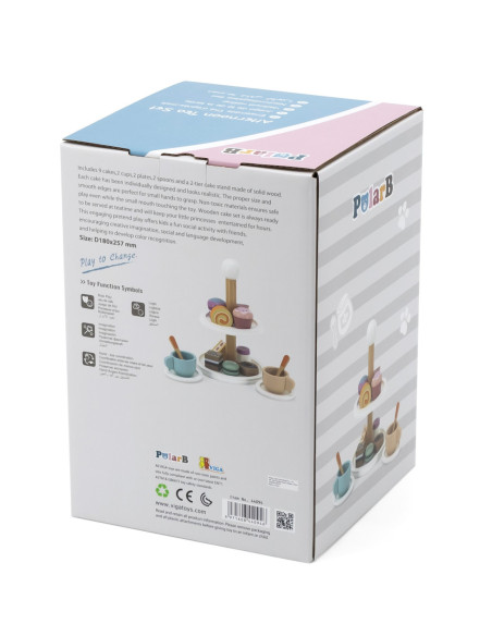 Viga PolarB Patera drewniana z Babeczkami Ciasteczkami Kawą zestaw 15 akc