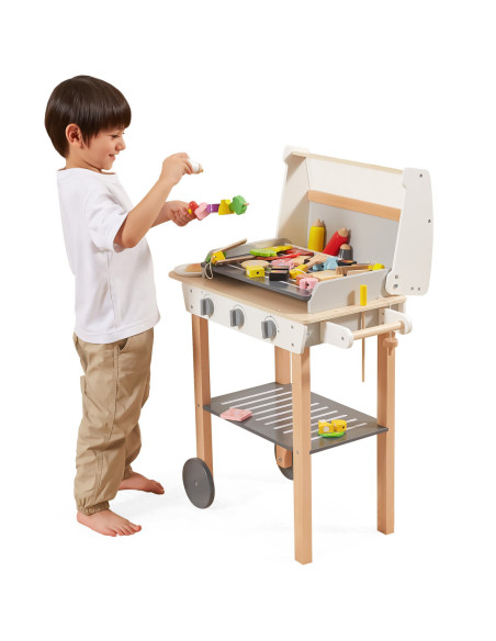 VIGA Duży Drewniany Grill dla Dzieci + 47  Akcesoriów