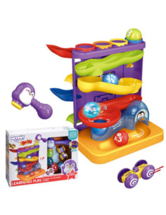 WOOPIE BABY Tor Kulkowy Kulodrom 3w1 Wbijak z Młoteczkiem Zjeżdżalnia dla Samochodzików