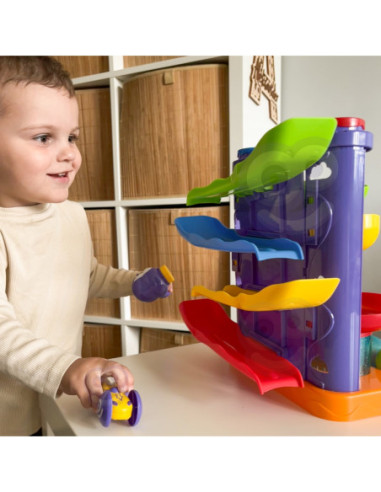 WOOPIE Tor Kulkowy Kulodrom 3w1 Wbijak z Młoteczkiem Zjeżdżalnia dla Samochodzików