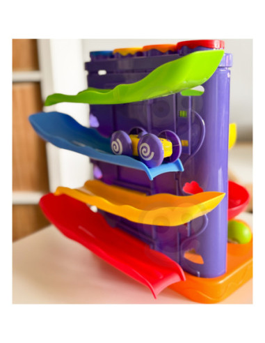 WOOPIE Tor Kulkowy Kulodrom 3w1 Wbijak z Młoteczkiem Zjeżdżalnia dla Samochodzików