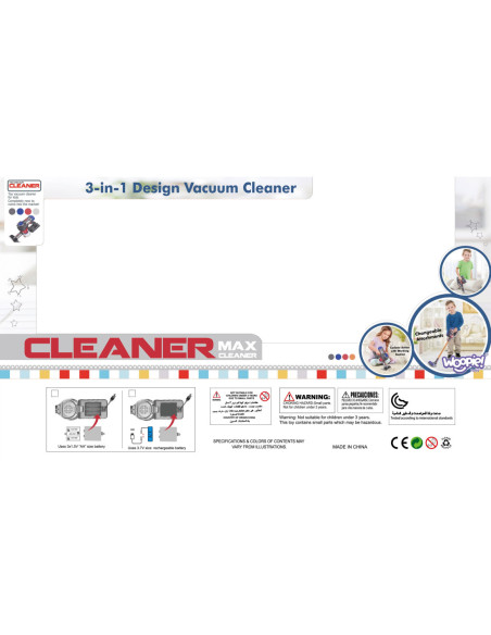 WOOPIE Interaktywny Odkurzacz Pionowy 3w1 dla Dzieci z Funkcją Ssania