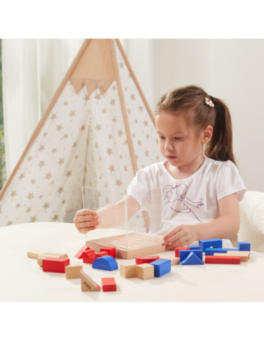Viga Drewniana Gra Budowanie Klocki 3D Montessori