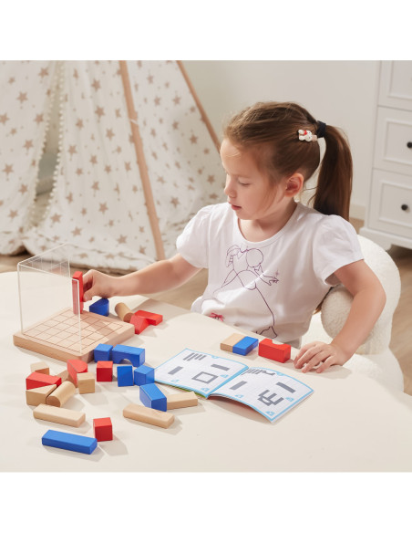 Viga Drewniana Gra Budowanie Klocki 3D Montessori