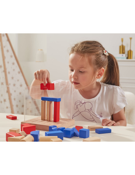 Viga Drewniana Gra Budowanie Klocki 3D Montessori