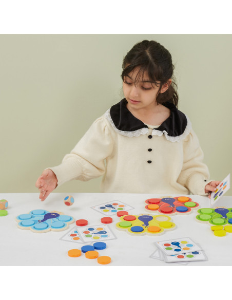 VIGA Drewniana Gra Dopasuj Kolory Pawi Ogon Montessori + Karty