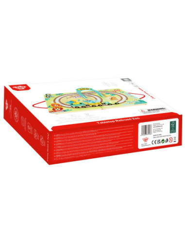 Tooky Toy Drewniana Plansza ZOO Zwierzęta Pojazd Wagoniki