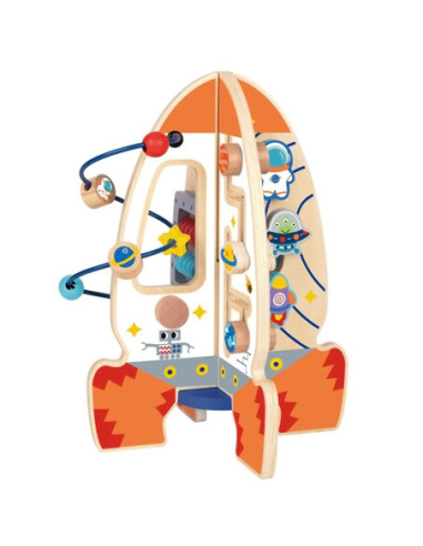 Tooy Toy Duża Drewniana Zabawka Edukacyjna Wielofunkcyjna Rakieta