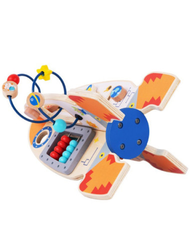 Tooy Toy Duża Drewniana Zabawka Edukacyjna Wielofunkcyjna Rakieta