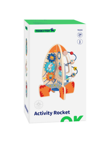 Tooy Toy Duża Drewniana Zabawka Edukacyjna Wielofunkcyjna Rakieta
