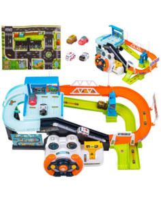 WOOPIE Parking Garage with Interactive Steering Wheel + 4 Cars