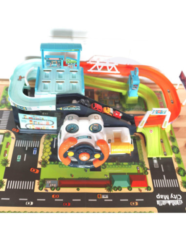 WOOPIE Parking Garaż z Kierownicą + 4 Auta