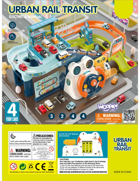 WOOPIE Parking Garaż z Kierownicą + 4 Auta