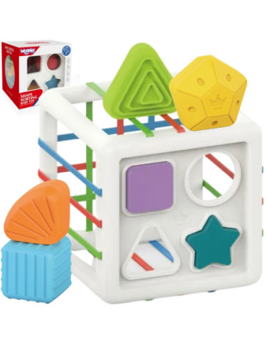 WOOPIE Elastyczna Kostka Sensoryczna Sorter dla Dzieci Kolorowe Kształty 11 el.
