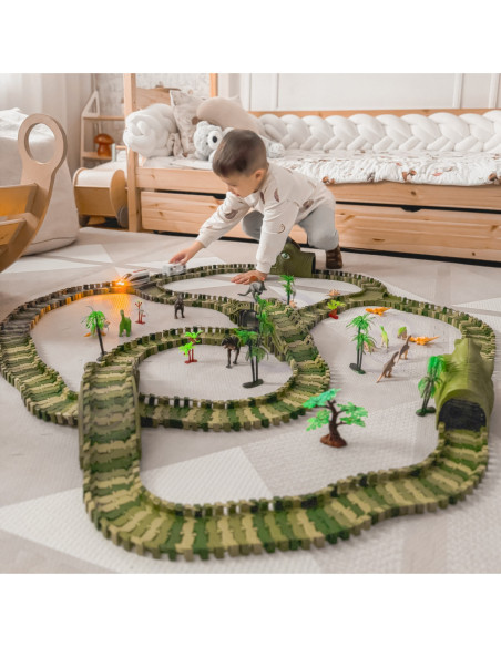 WOOPIE Tor Samochodowy XXL Dinozaury 240 el.