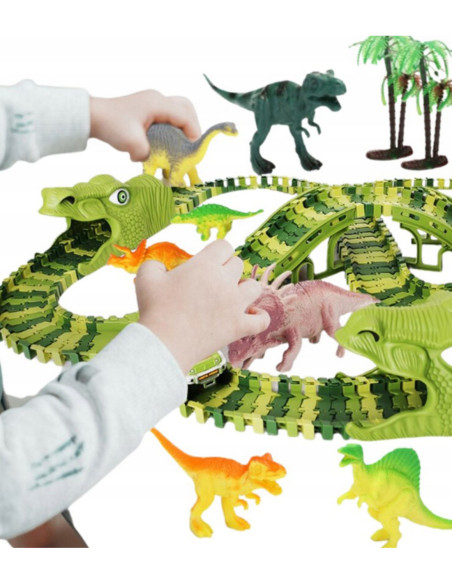 WOOPIE Tor Samochodowy XXL Dinozaury 240 el.