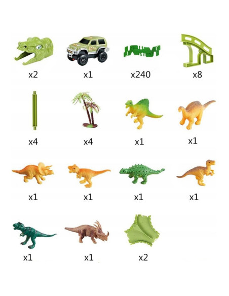 WOOPIE Tor Samochodowy XXL Dinozaury 240 el.