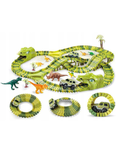 WOOPIE Tor Samochodowy XXL Dinozaury 240 el.