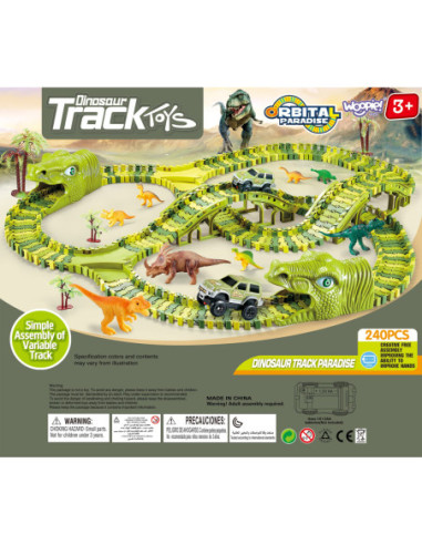 WOOPIE Tor Samochodowy XXL Dinozaury 240 el.