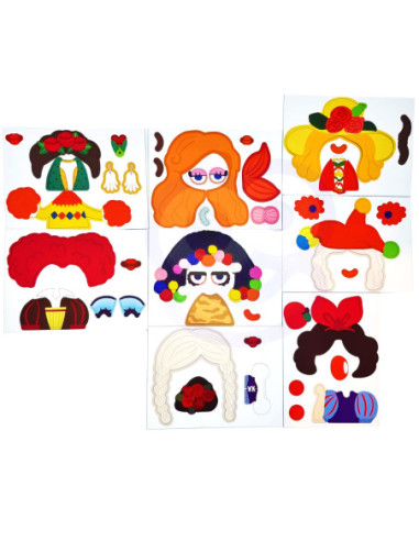 CLASSIC WORLD Układanka Magnetyczna Moda Zdjęcia Dziewczynki 44 el.