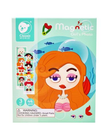 CLASSIC WORLD Układanka Magnetyczna Moda Zdjęcia Dziewczynki 44 el.