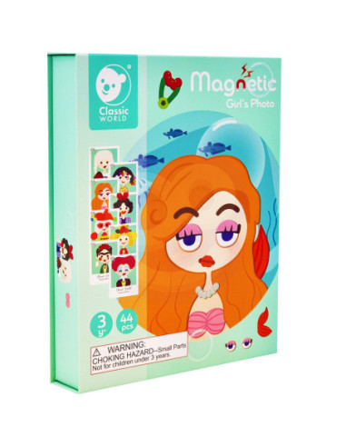 CLASSIC WORLD Układanka Magnetyczna Moda Zdjęcia Dziewczynki 44 el.