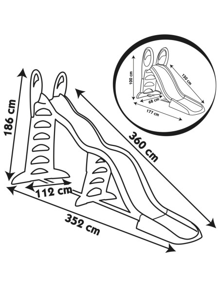 Smoby Zjeżdżalnia Megagliss Duża 2w1 Ślizg 360 cm