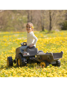 SMOBY Traktor XL Czarny na Pedały z Przyczepką 2