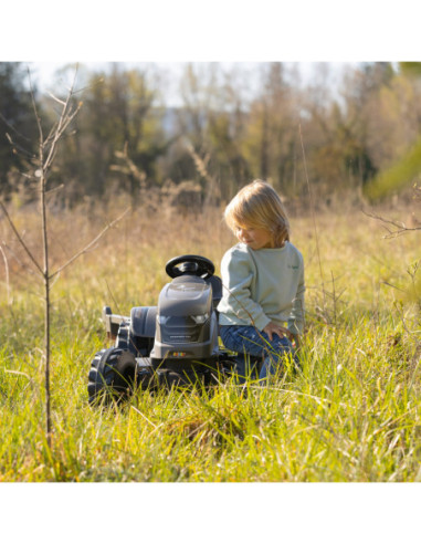 SMOBY Traktor XL Czarny na Pedały z Przyczepką