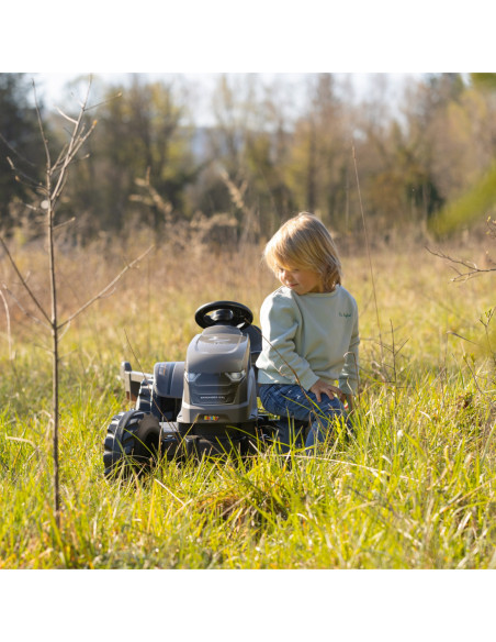 SMOBY Traktor XL Czarny na Pedały z Przyczepką
