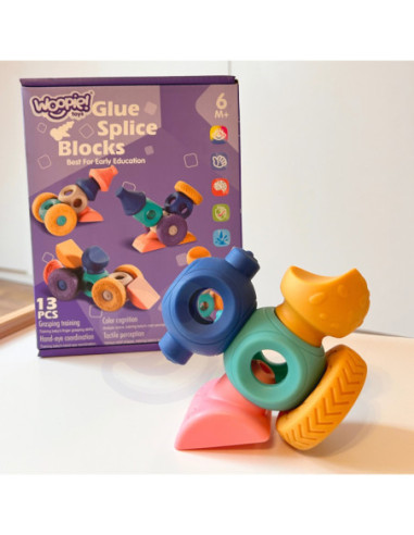 WOOPIE Klocki Sensoryczne Konstrukcyjne Układanka do Ściskania Wody 13 el.