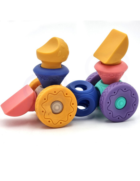 WOOPIE Klocki Sensoryczne Konstrukcyjne Układanka do Ściskania Wody 13 el.