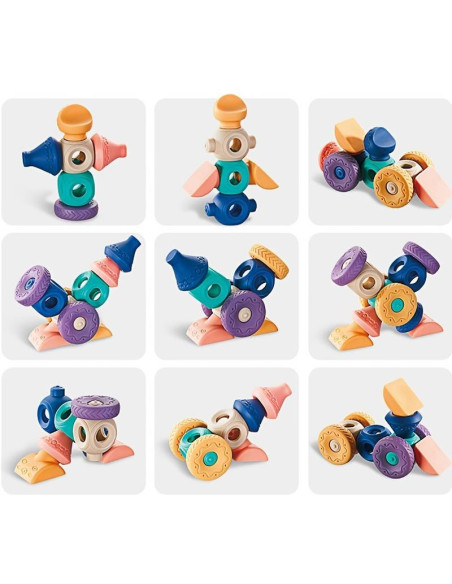 WOOPIE Klocki Sensoryczne Konstrukcyjne Układanka do Ściskania Wody 13 el.