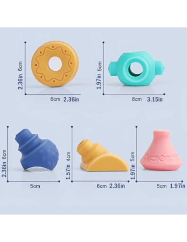 WOOPIE Klocki Sensoryczne Konstrukcyjne Układanka do Ściskania Wody 13 el.