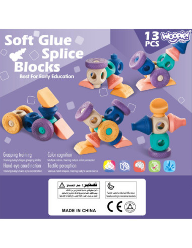 WOOPIE Klocki Sensoryczne Konstrukcyjne Układanka do Ściskania Wody 13 el.