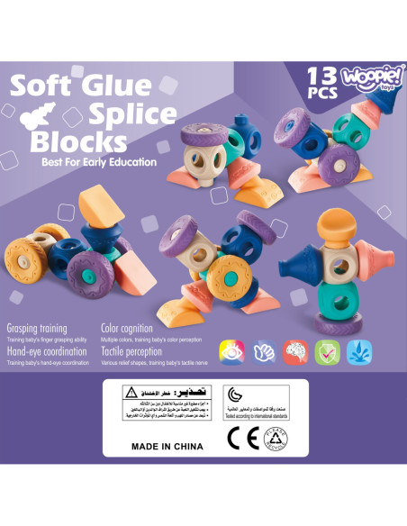 WOOPIE Klocki Sensoryczne Konstrukcyjne Układanka do Ściskania Wody 13 el.