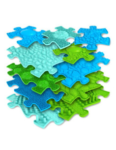 WOOPIE Sensory Mat Orthopedic Puzzle 11 Pieces - Blue/Green
