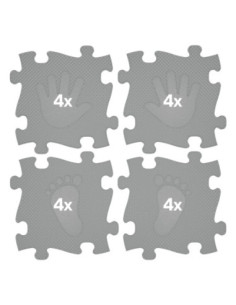 WOOPIE Mata Sensoryczna Ortopedyczna Puzzle Ręce i Nogi 16 el. - Kolor Szary