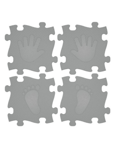 WOOPIE Mata Sensoryczna Ortopedyczna Puzzle Ręce i Nogi 16 el. - Kolor Szary