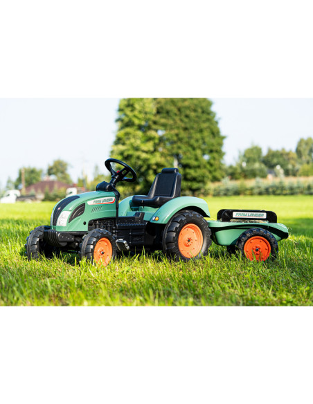 FALK Traktor Landini Niebieski na Pedały z Przyczepką od 3 Lat