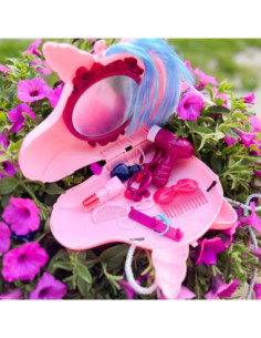 WOOPIE Toaletka dla Dziewczynki 2w1 Salon Piękności w Torebce Jednorożec 2