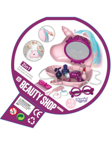 WOOPIE Toaletka dla Dziewczynki 2w1 Salon Piękności w Torebce Jednorożec