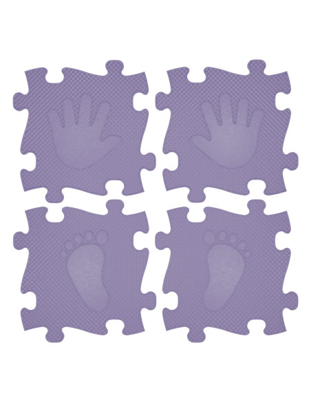 WOOPIE Mata Sensoryczna Ortopedyczna Puzzle Ręce i Nogi 16 el. - Kolor Fioletowy
