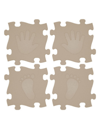 WOOPIE Mata Sensoryczna Ortopedyczna Puzzle Ręce i Nogi 16 el. - Kolor Beżowy
