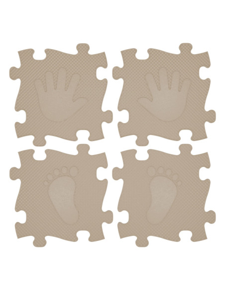 WOOPIE Mata Sensoryczna Ortopedyczna Puzzle Ręce i Nogi 16 el. - Kolor Beżowy